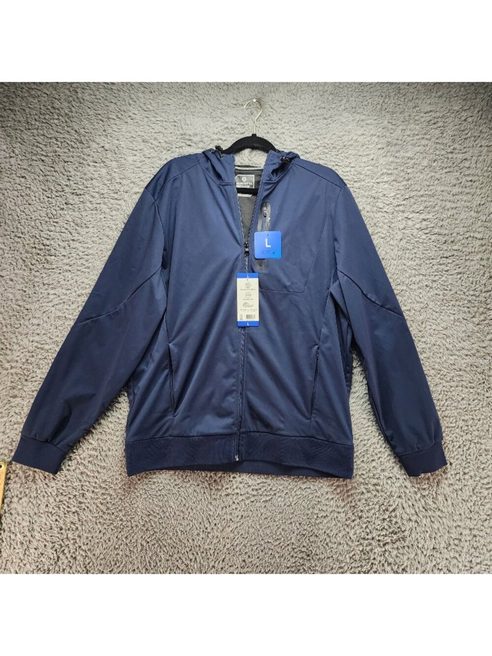 Mondetta Jacket Mens Large Navy Blue Full-Zip Polyester Hoodie *NWT*